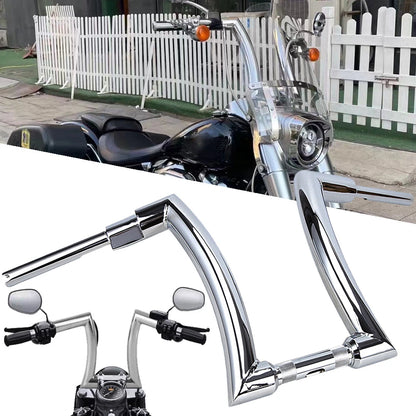 Chrome 14" Rise 2'' Ape Hanger Handlebar For Harley Touring Sportster XL Softail