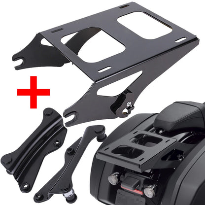 Two Up Tour Pack Mount Luggage Rack W/ Docking Hardware Kits For Harley Touring