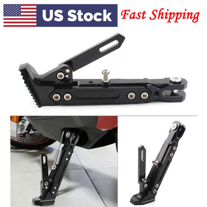 CNC Foot Support Side Stand Parking Leg Kickstand Adjustable Black Motorcycle US