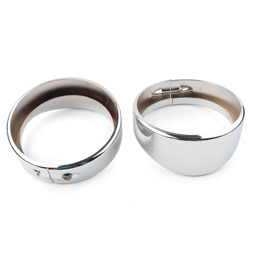 Chrome 4.5" Passing Lights Lamp Trim Ring Bezel Visor Cover For Harley FLHT FLHR