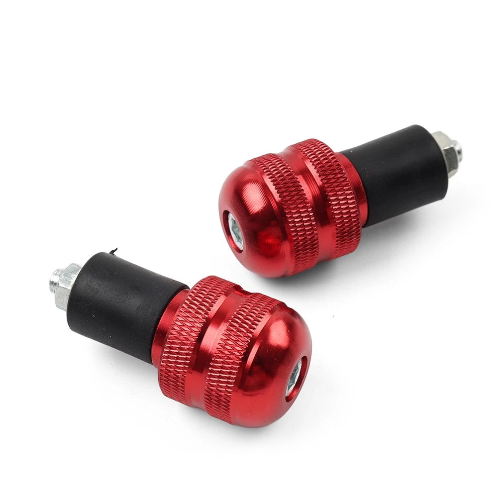 2pcs Universal 7/8'' Motorcycle Handlebar Grips Bar End Cap Plug Slider Red