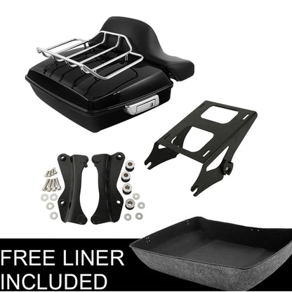 Chopped Trunk Mount Rack Docking Kit Fit For Harley Road Glide King 14-25 Black