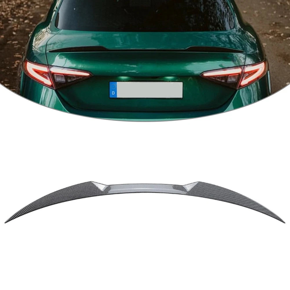 1 Pcs Rear Trunk Spoiler Wing For Alfa Romeo Giulia 2015-2023 Carbon Fiber Black