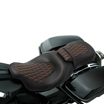Rider Passenger Pillion Seat Fit For Harley Touring Street Glide 09-23 22 Black