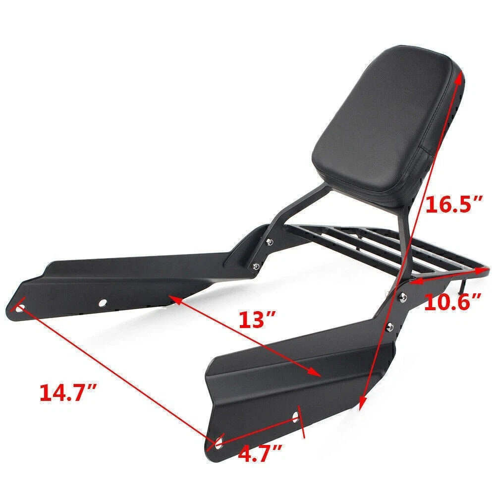 Backrest Sissy Bar with Luggage Rack For Honda VTX1300 VTX1800 N/R/S/T 2002-2009