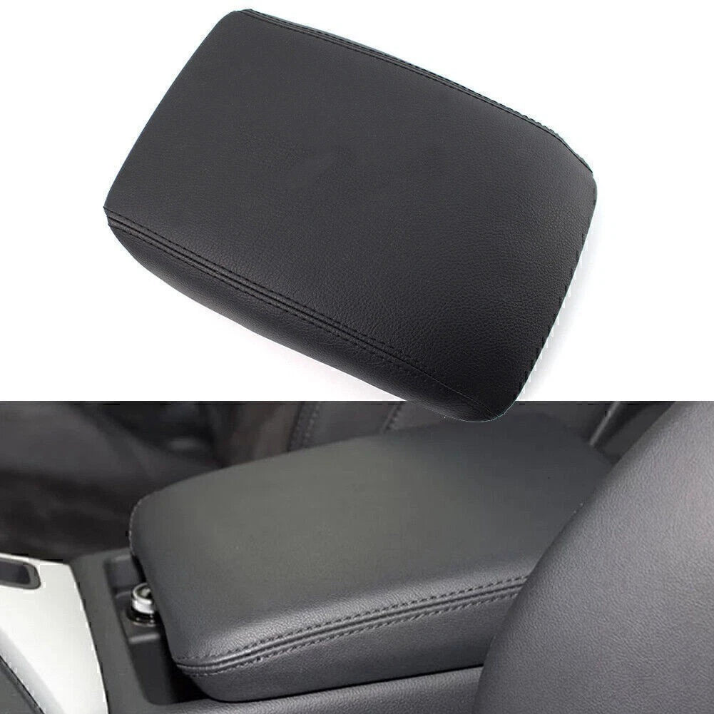 Center Console Lid Armrest Cover Leather For AUDI A4 A5 B8 2008-2016 Black Car