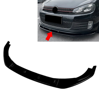 ABS Glossy Black Front Bumper Lip Splitter For VW Golf MK6 2010-2013