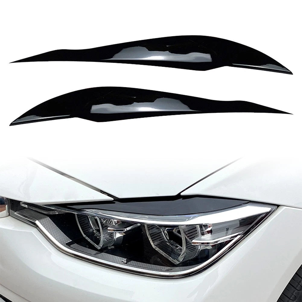 2 Pcs Car ABS Headlight Eye Lid Eyebrow Cover For BMW 3 Series F30 F31 2013-2018