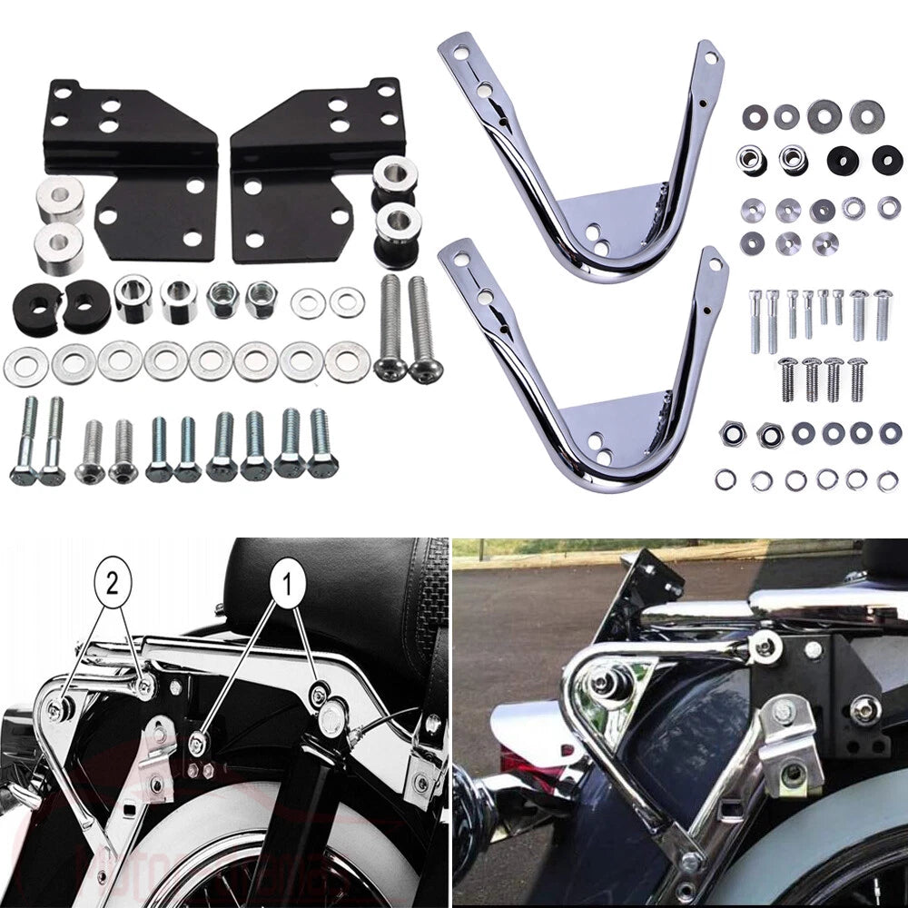 Chrome Front Rear Docking Hardware Kit For Harley Touring Road King Glide 97-08