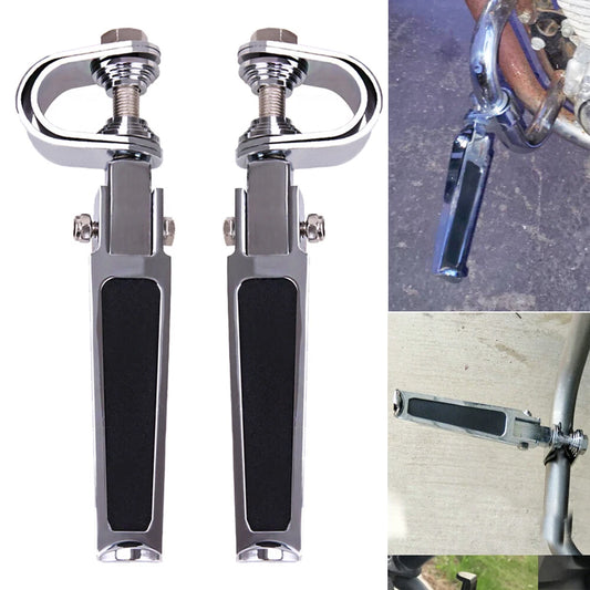 For Harley Motorcycle 1"~1-1/4" Highway Engine Crash Bar U-Clamp Foot Pegs Rests