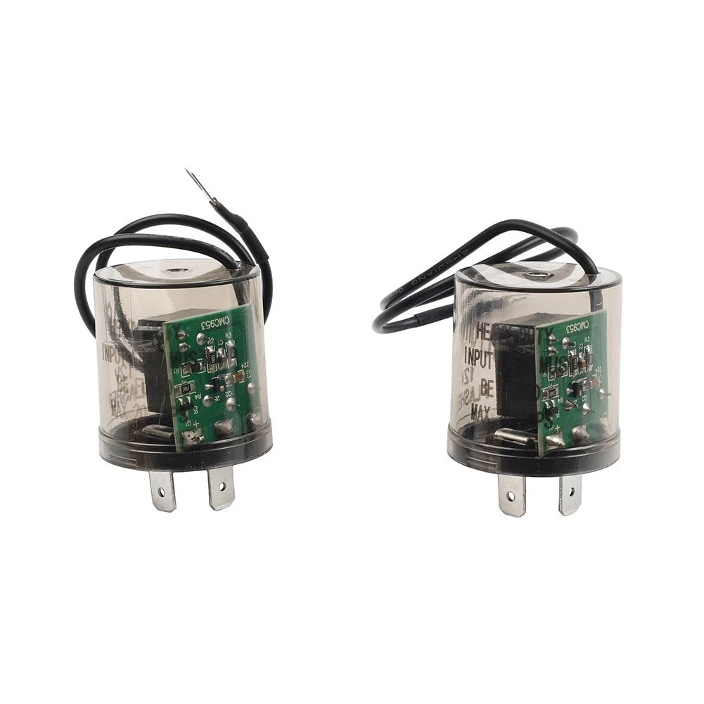 12V 2Pin LED Flasher Relay Heavy Duty Turn Signal with Ground Wire EF32 20Amps