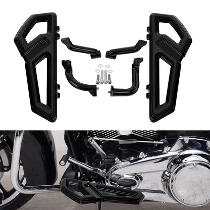 Driver Floorboard Footboard & Bracket For Harley Touring Road Glide 14-24 Black
