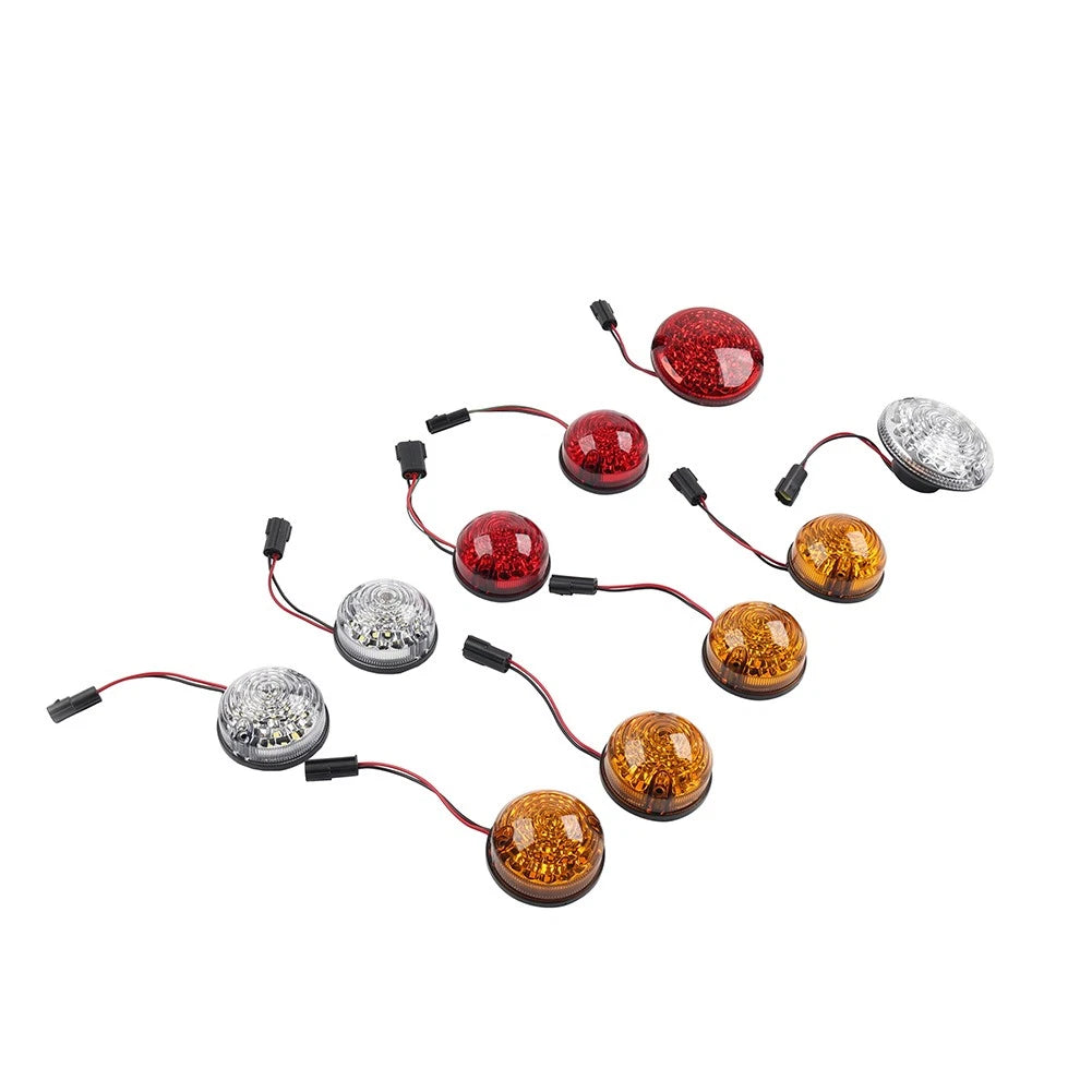 10Pcs Upgrade Round Led Indicator Light Lamp Kit For Land Rover Defender 1990-16