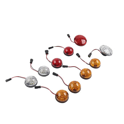 10Pcs Upgrade Round Led Indicator Light Lamp Kit For Land Rover Defender 1990-16