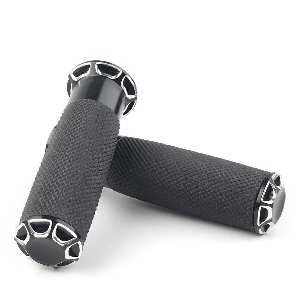 1" Handle Bar Hand Grips 25mm Black Fit Harley Touring Sportster XL883 XL1200