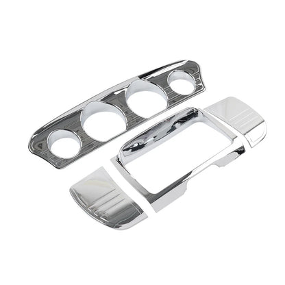 Tri Line Gauge Stereo Accent Trim Cover For Harley Touring Electra Street Glide