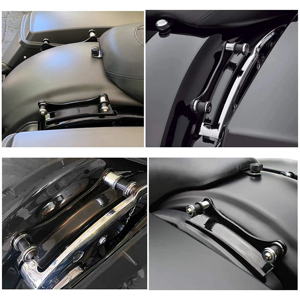Black 4 Point Docking Hardware Kit for Harley Road King Street Glide 2014-2021