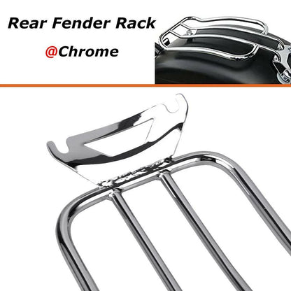 Chrome Solo Seat Luggage Rear Fender Rack For Harley Touring FLHT FLHR 1997-2015