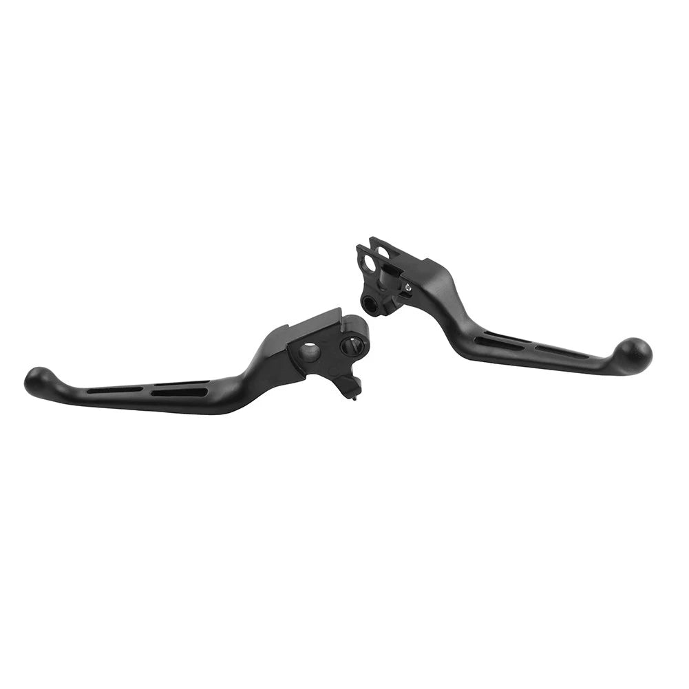 Brake Lever Set Slotted Clutch Levers Fit For Harley Davidson 1996-2017 Black