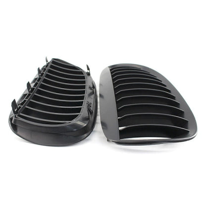 Front Kidney Bumper Grille Fit Matte Black Fit BMW E63 Coupe M6 E64 Cabrio M6