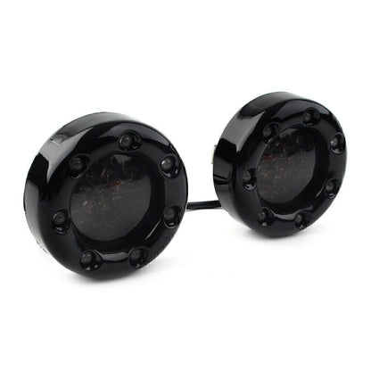 Fit Harley Softail Dyna LED Black Fire Ring Turn Signals Lights Bulbs Lamps