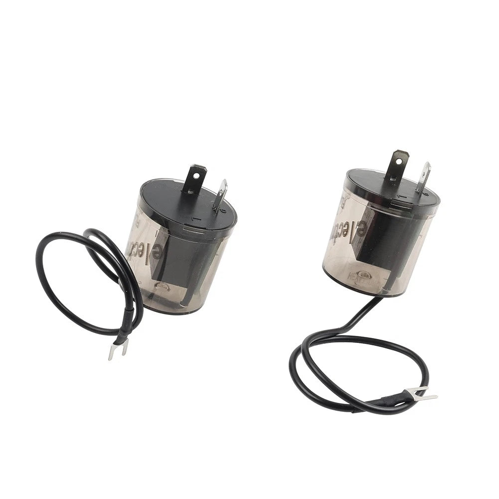 12V 2Pin LED Flasher Relay Heavy Duty Turn Signal with Ground Wire EF32 20Amps