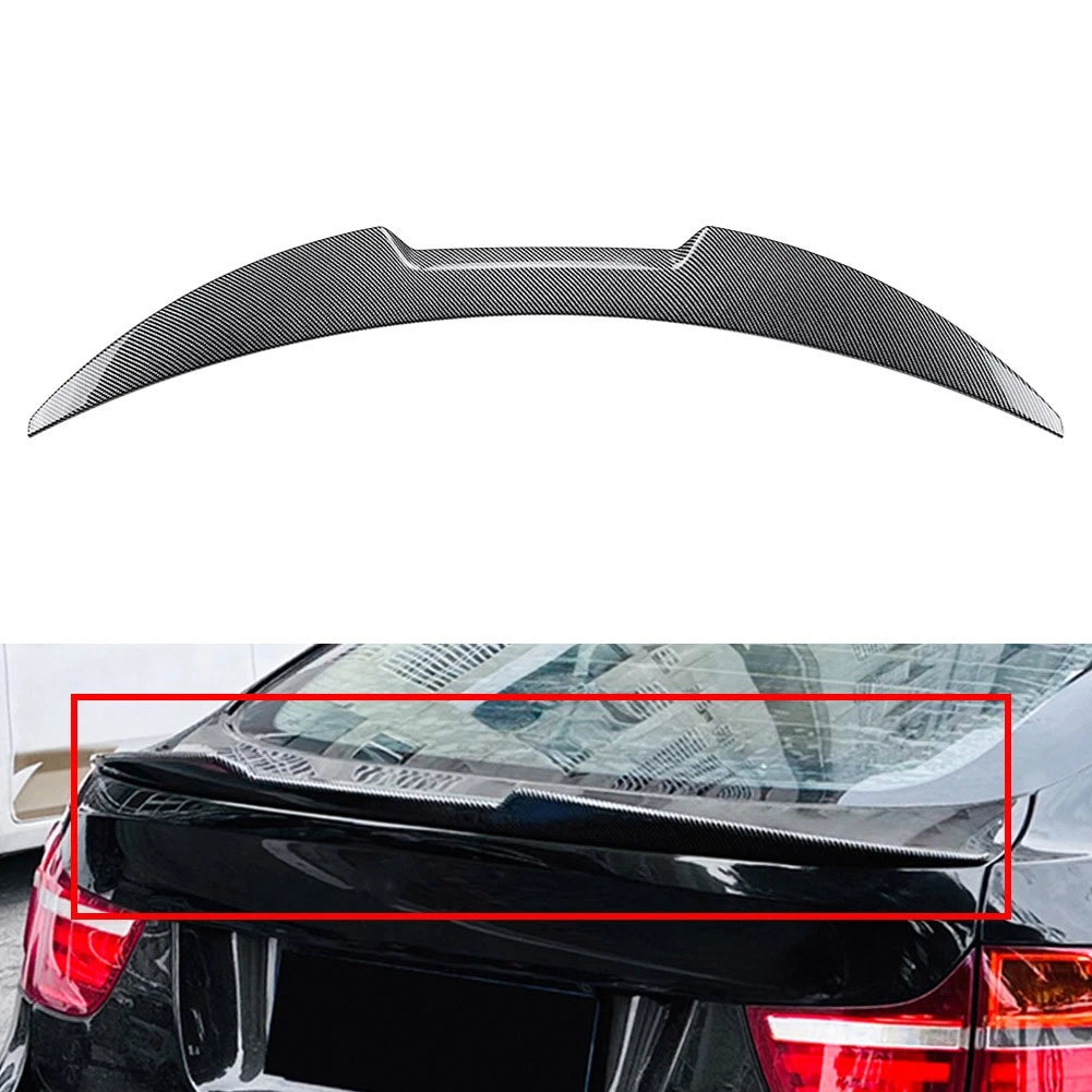 Carbon Fiber Look Rear Trunk Boot Spoiler Wing Lip For BMW X6 E71 E72 X6M SUV