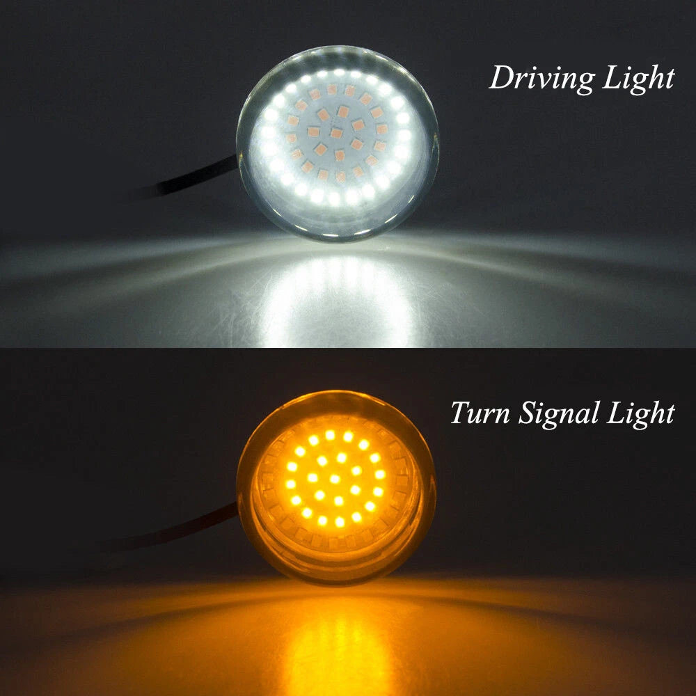 1157 LED Bullet Turn Signal Light Smoke Lens for Harley Touring CVO Softail Dyna