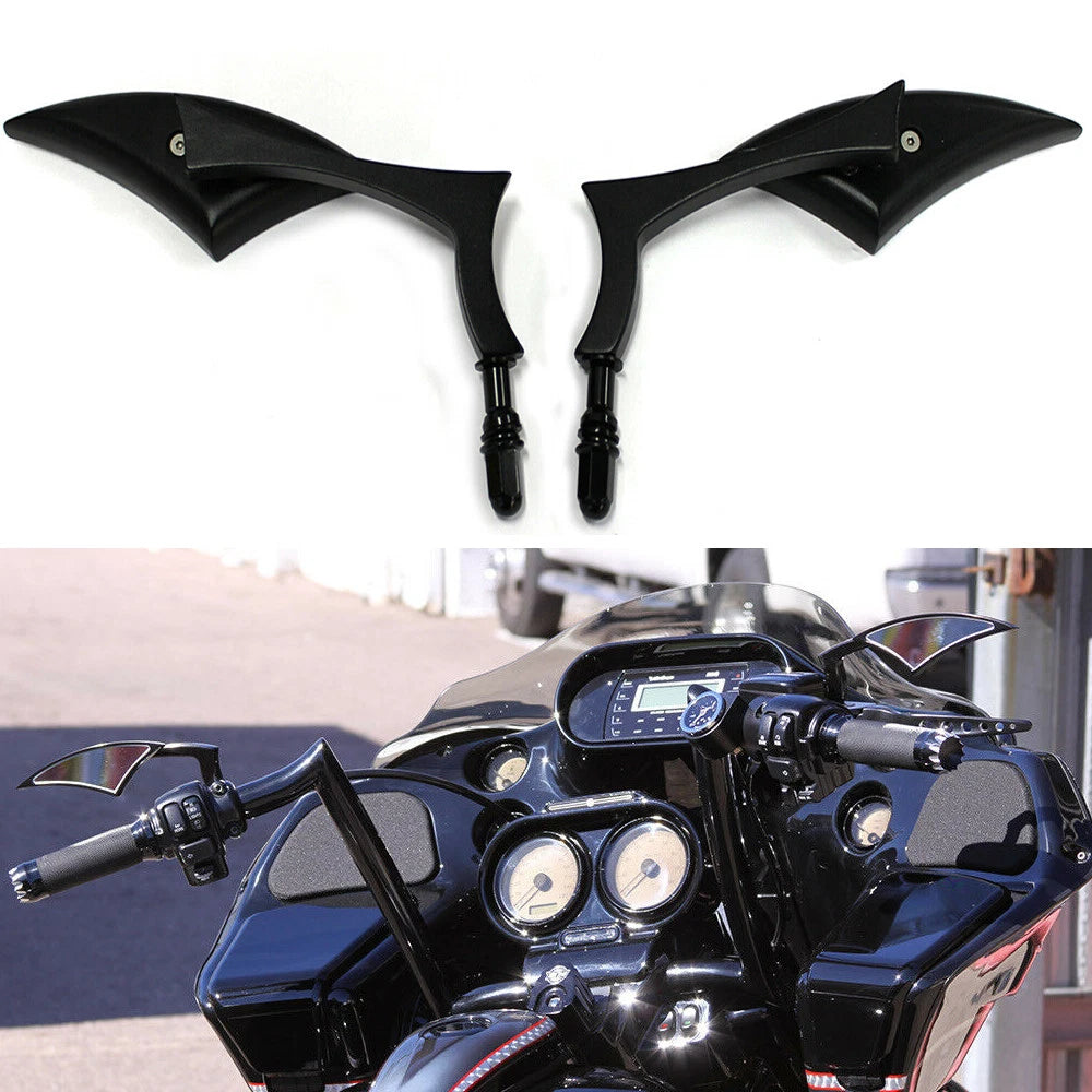 Black Motorcycle Side Mirrors For Harley Street Glide Special Road Electra Glide