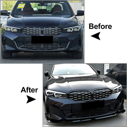 Front Bumper Lip Spoiler Carbon For BMW 3 Series G20 LCI M Sport 320i 325i 2023+