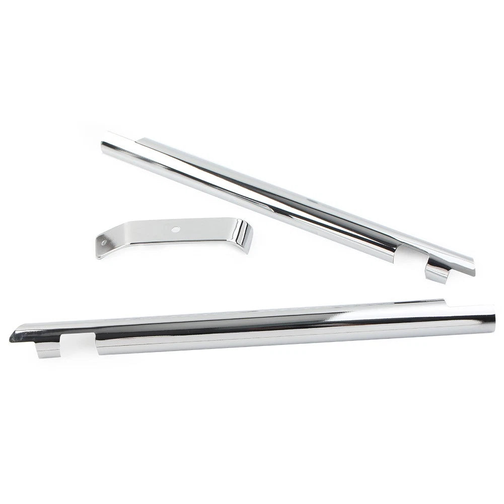 Pair Chrome Down Tube Frame Covers Accent Trim For Harley Softail Twin Cam 00-06