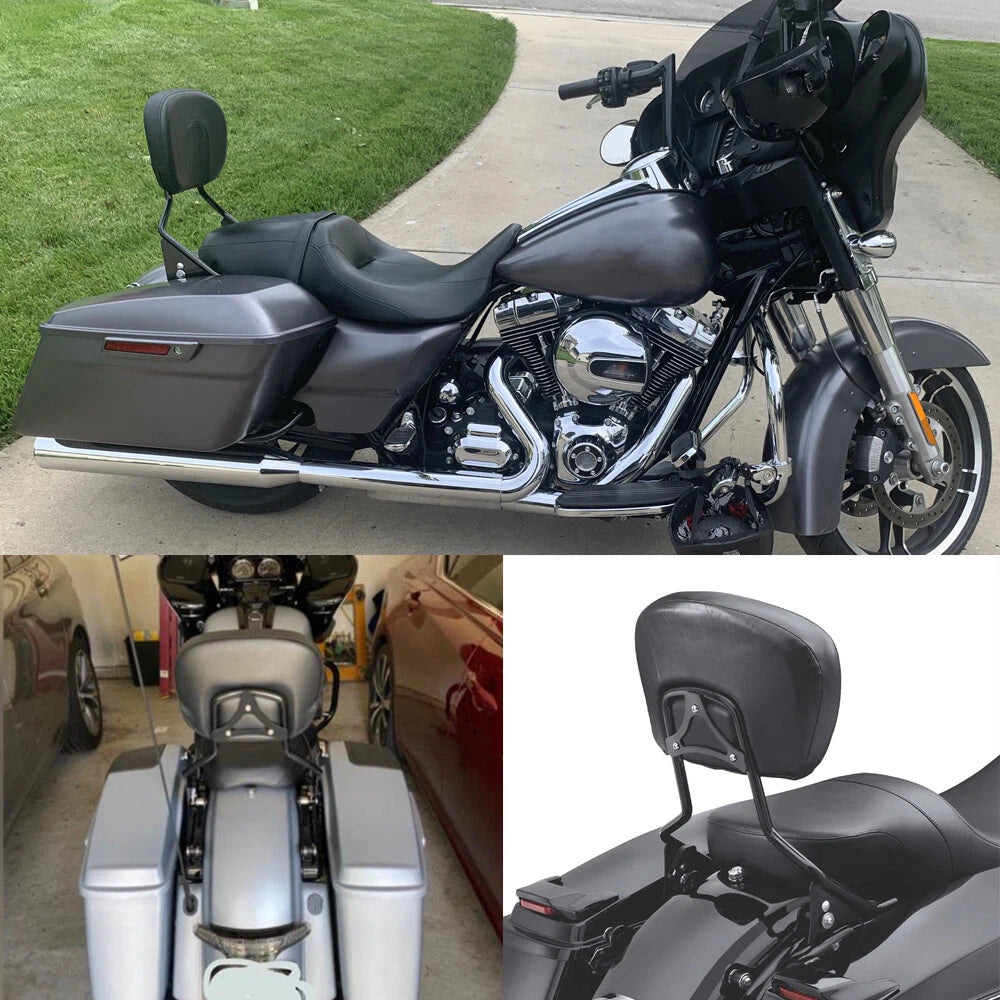 Detachable Rear Sissy Bar Backrest Pad For 09-23 Harley Touring Road King Glide