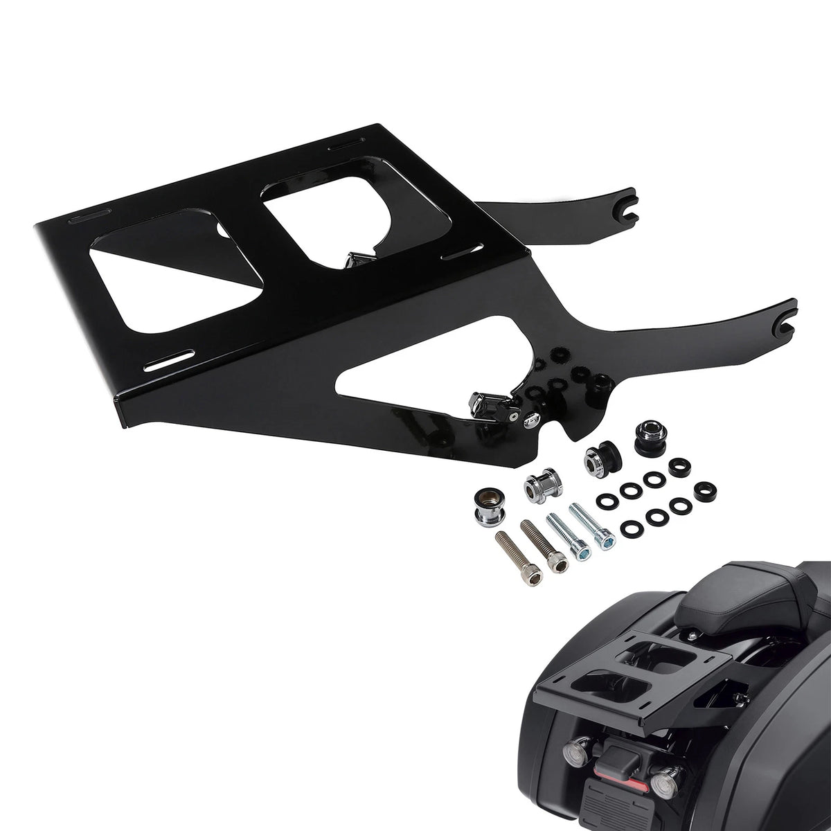 Black King Trunk Pad Mount Rack For Harley Deluxe Heritage Classic 2018-Up 2019