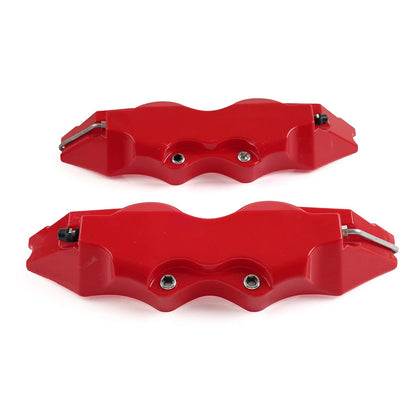 2x Universal Large Size 3D Style Car Auto Disc Brake Caliper Covers Set Kit Red