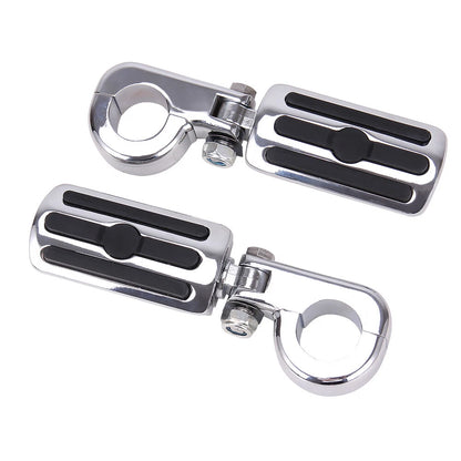 Chrome Highway Foot Pegs For Harley Road King Electra Street Glide 1-1/4" Bar US