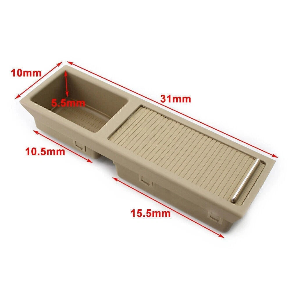 Front Center Console Storage Box Drink Cup Holder for BMW E46 3 Series Beige