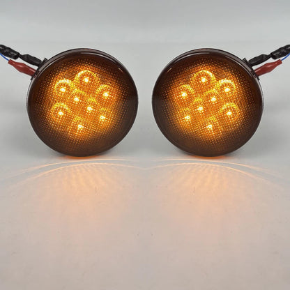Front Grill Indicator Parking Lights Signal Lights For Jeep Wrangler JK 2007-17