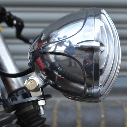 Chrome Motorcycle Headlight Lamp Finned Grill For Harley Chopper Bobber Custom