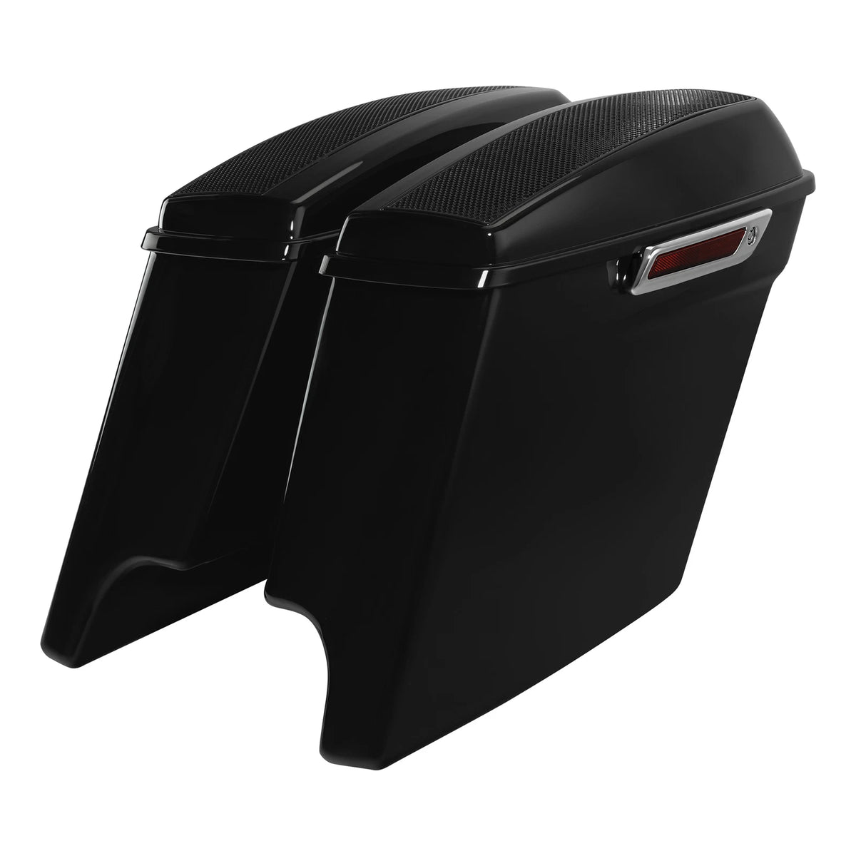 5" Stretched Saddlebags Dual 5x7" Speakers Cutout For Harley Electra Glide 14-Up