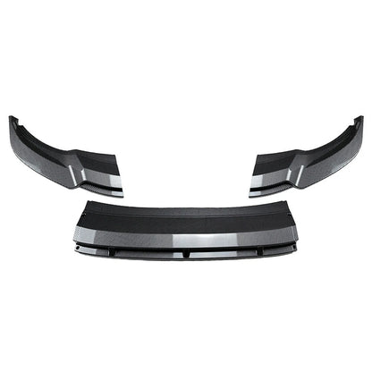 Front Bumper Spoiler Lip For Volkswagen Tiguan Rline 2021-23 Carbon Fiber Black