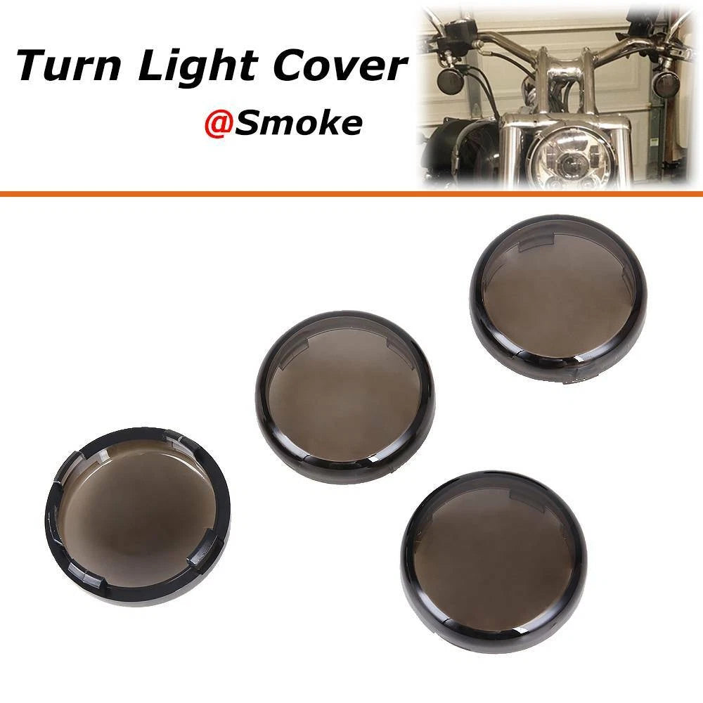 4PCS Plastic Smoke Turn Signal Light Lens Covers Fit for Harley Electra Glide US