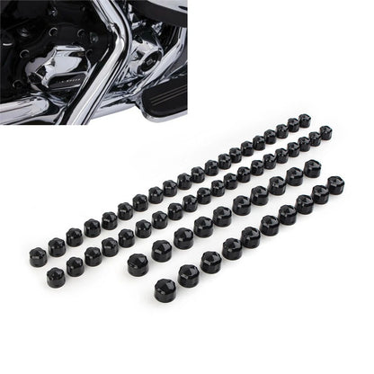 1 Set Engine Bolt Caps Cover Plastic Black For Harley Road Street Glide Softail