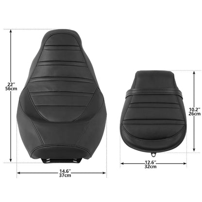 Black Rider Driver Passenger Pillion Seat Fit For Harley Road Glide 2009-23 US