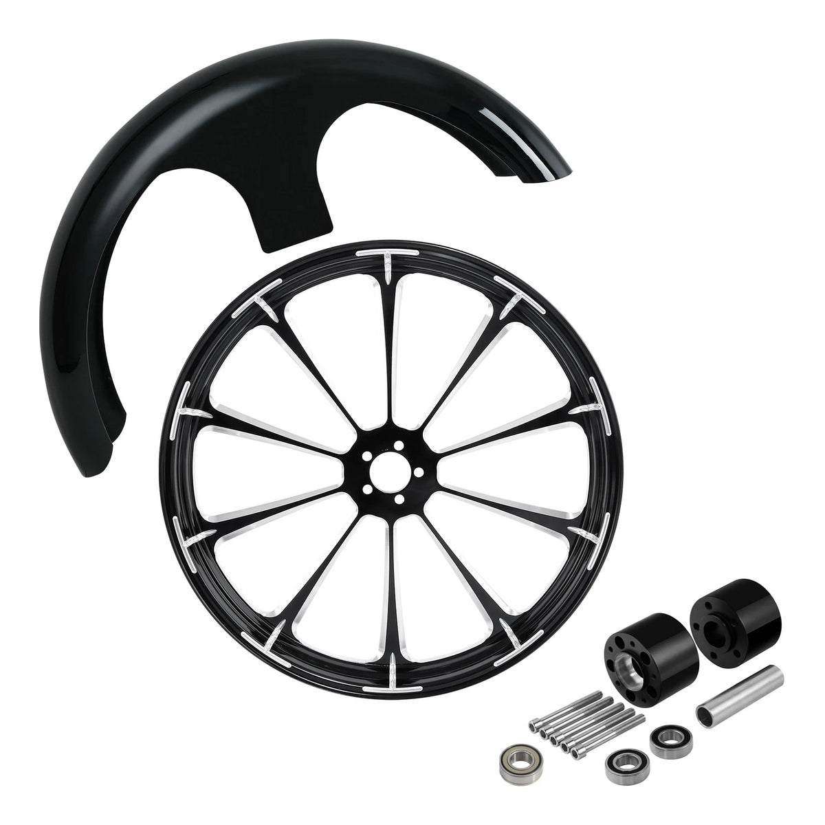 30" Front Wheel Rim Hub Dual Disc & Fender For Harley Street Glide 2008-Up ABS