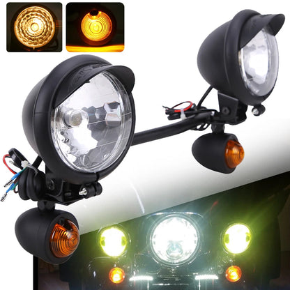 Motorcycle Driving Passing Spot Fog Light Turn Signal Lamp Bar For Harley Honda