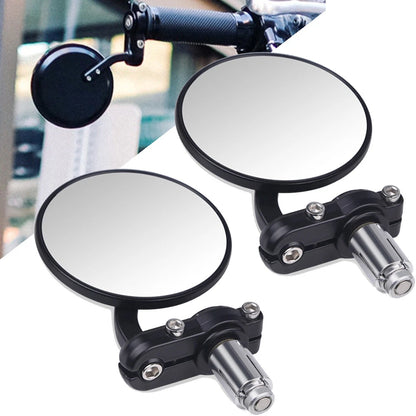 7/8" Folding Bar End Motorcycle Mirrors Aluminum Black Right and Left Cafe Racer