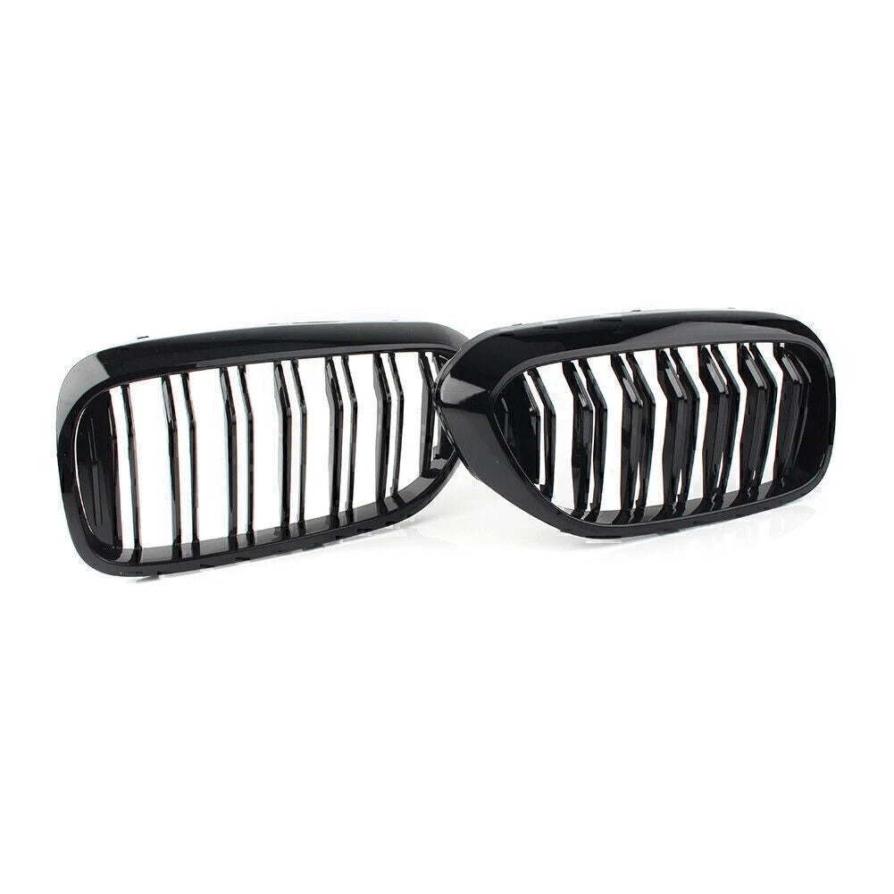 Pair Glossy Black Front Kidney Grille for BMW 5-series G30 Sedan 2017-Present