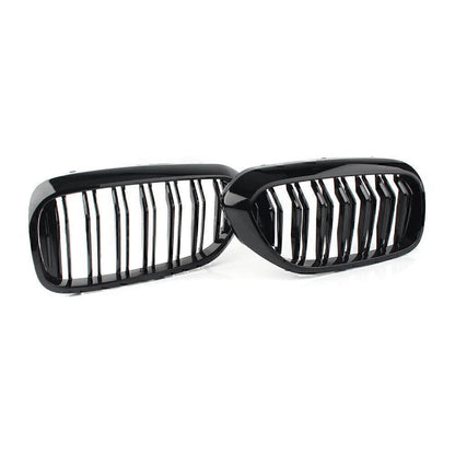 Pair Glossy Black Front Kidney Grille for BMW 5-series G30 Sedan 2017-Present