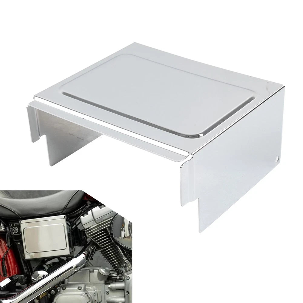 Chrome Battery Box Cover Trim For Harley Dyna Sportster 1200 883 Dyna Wide Glide
