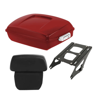 Chopped Trunk Pad Rack Fit For Harley Touring 14-25 Wicked Red Glossy